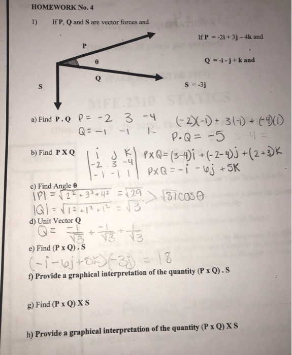 Solved Homework No 4 1 If P Q And S Are Vector Forces Chegg Com