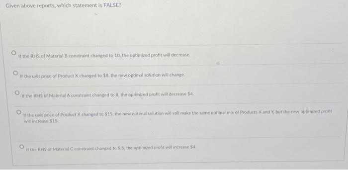 Solved For a product mix linear programming problem, we use | Chegg.com