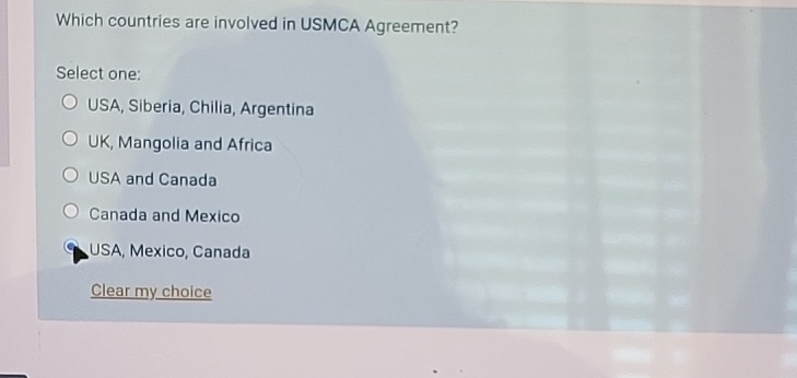 Solved Which countries are involved in USMCA | Chegg.com