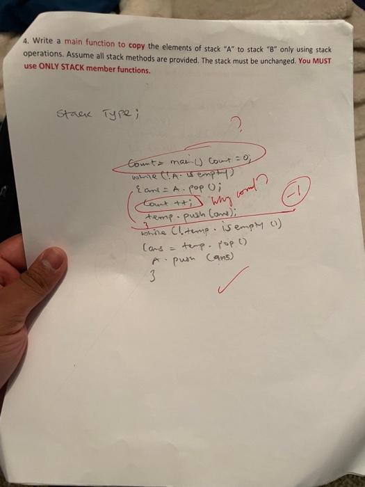 Solved 4. Write a main function to copy the elements of | Chegg.com
