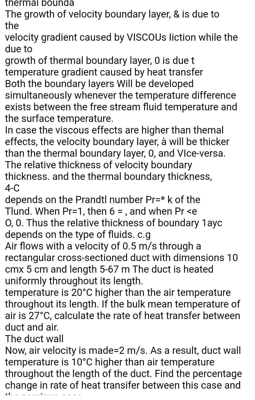 Solved thermal bounda The growth of velocity boundary layer, | Chegg.com