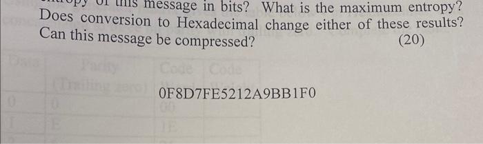 Solved 6. In the message in Problem 4, a word is two bytes ( | Chegg.com