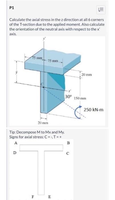 Solved Calculate the axial stress in the z direction at all | Chegg.com
