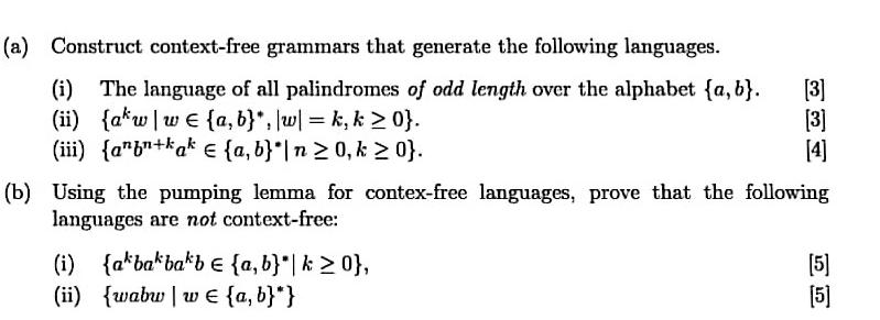 Solved (a) Construct Context-free Grammars That Generate The | Chegg.com