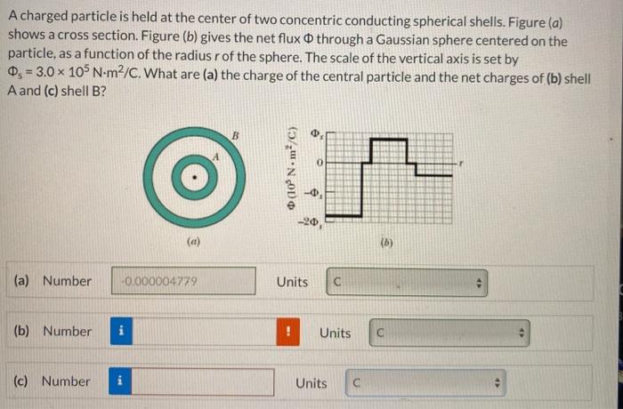 Solved A charged particle is held at the center of two | Chegg.com