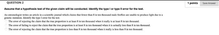 Solved 1 points Save Answer QUESTION 1 Solve the problem. A | Chegg.com