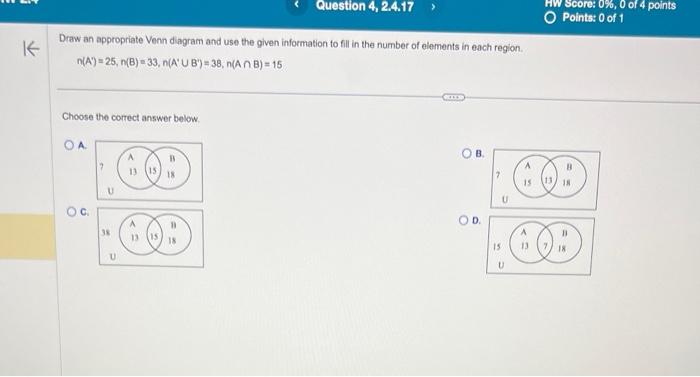 Solved K Draw an appropriate Venn diagram and use the given | Chegg.com