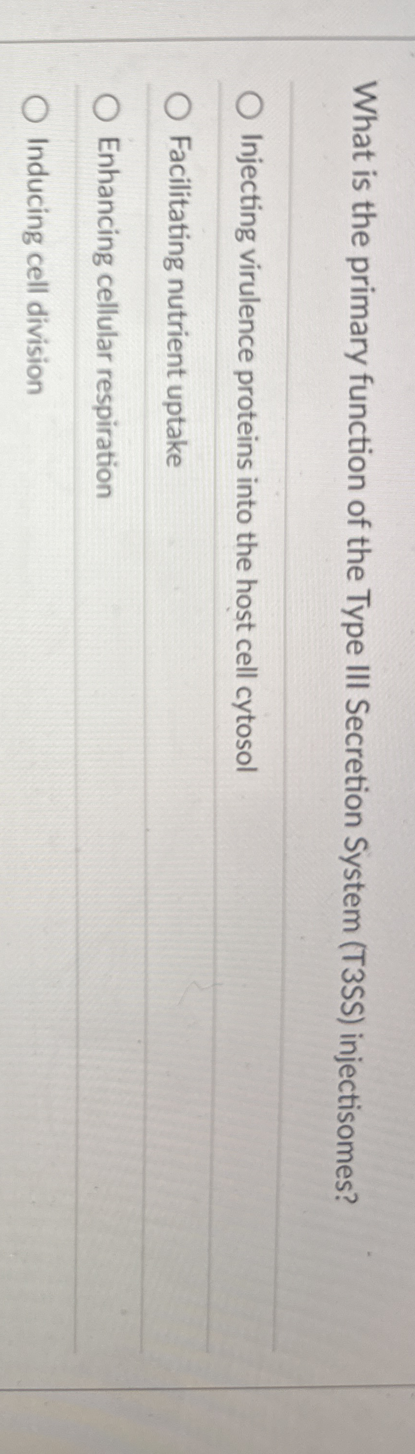 Solved What Is The Primary Function Of The Type Iii Chegg Com