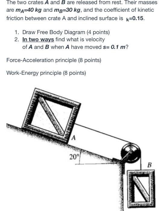 Solved The Two Crates A And B Are Released From Rest. Their | Chegg.com