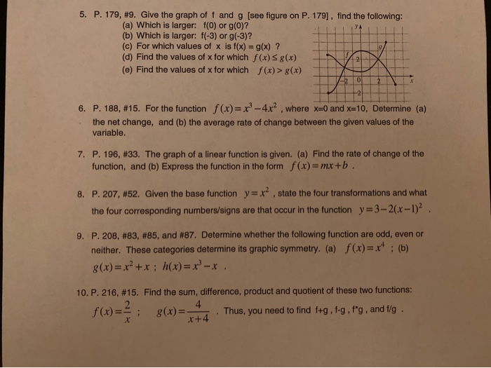 Solved 5 P 179 9 Give The Graph Off And G See Figure Chegg Com