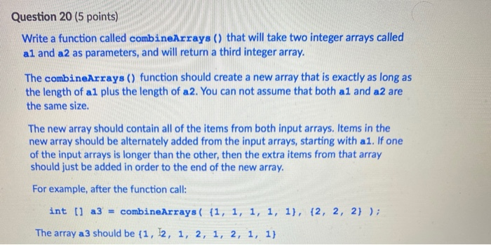 Solved Question 20 (5 points) Write a function called | Chegg.com