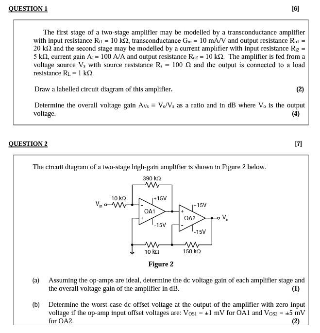 Solved QUESTION 1 [6] The first stage of a two-stage | Chegg.com