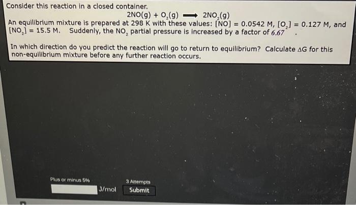 Solved Consider this reaction in a closed container. | Chegg.com