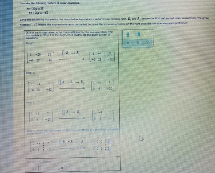 Solved Consider the following system of linear equations. | Chegg.com
