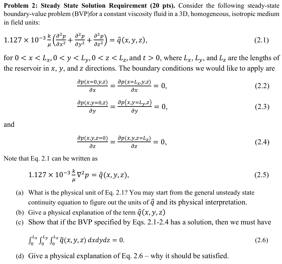 Solved Problem 2: Steady State Solution Requirement ( 20 | Chegg.com