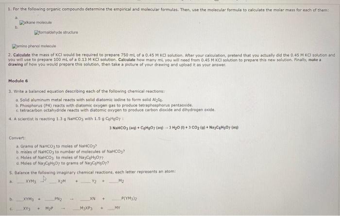 Solved 1. For the following organic compounds determine the | Chegg.com