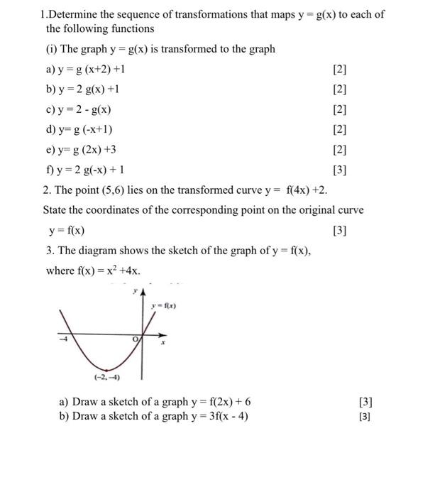 Solved 1.Determine the sequence of transformations that maps | Chegg.com