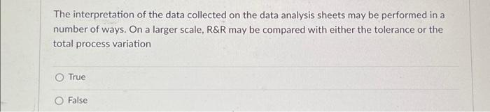 Solved The interpretation of the data collected on the data | Chegg.com