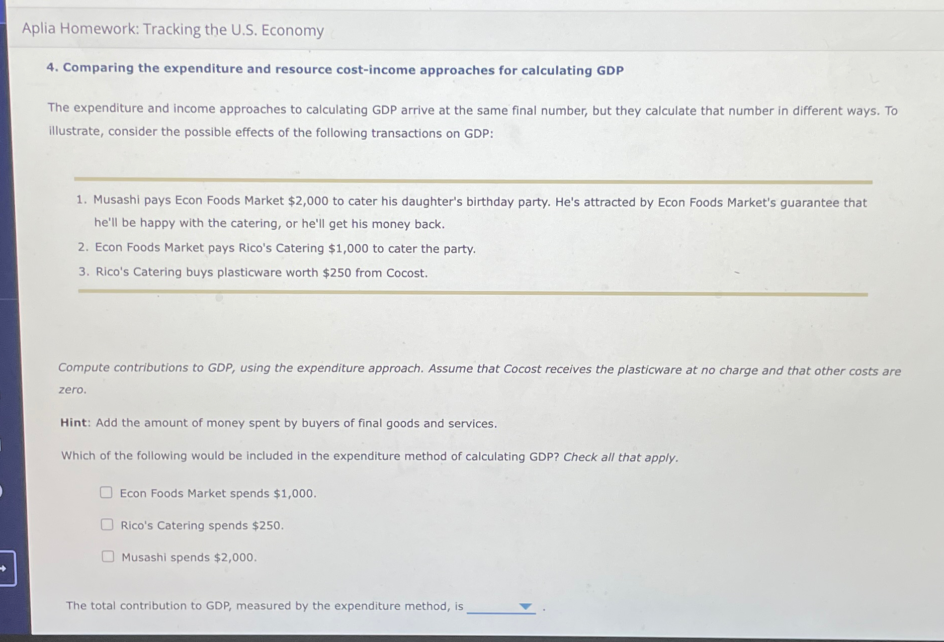 aplia homework tracking the u s economy