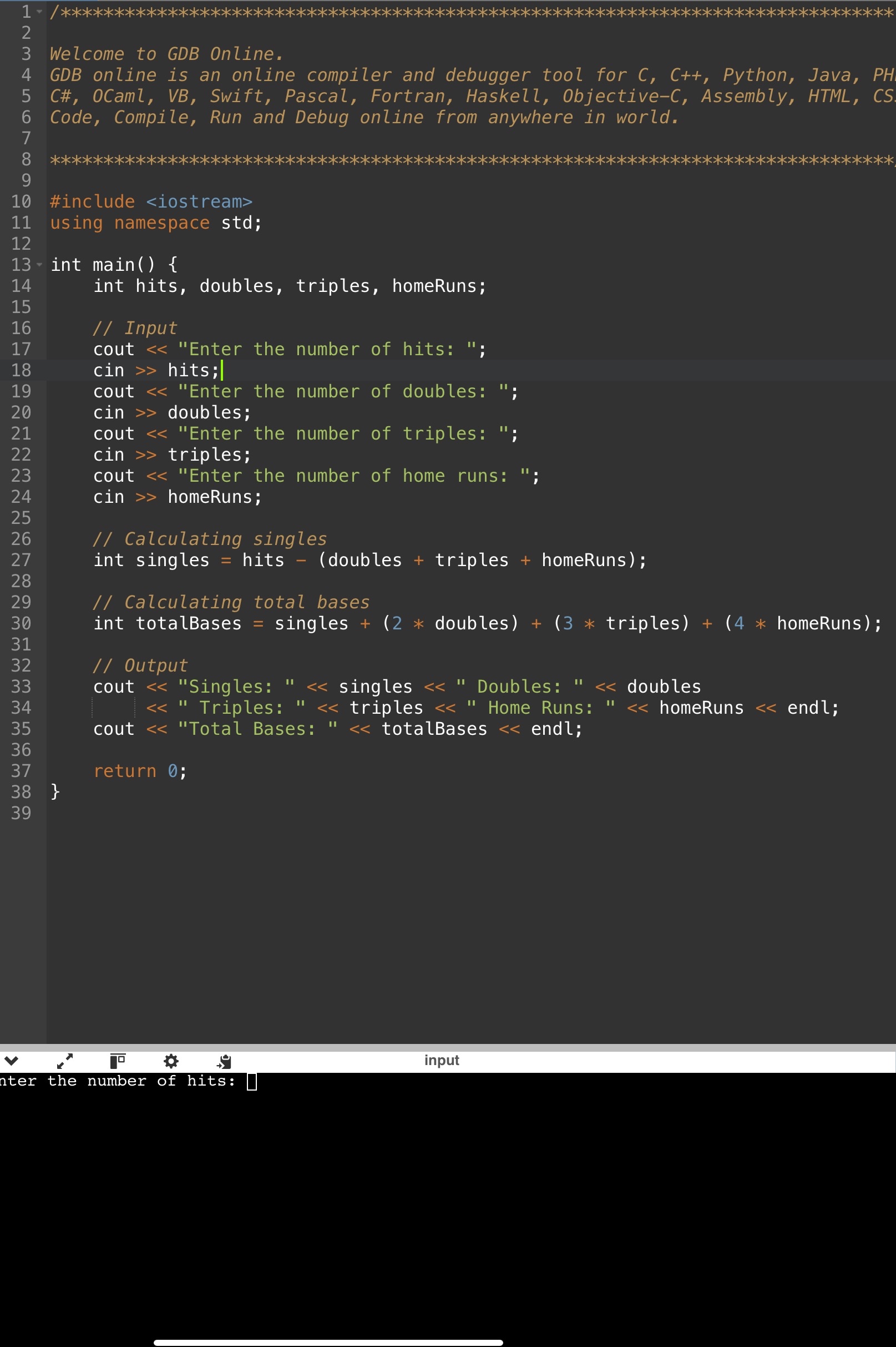 Solved Why wont this code match the output? And, not just | Chegg.com