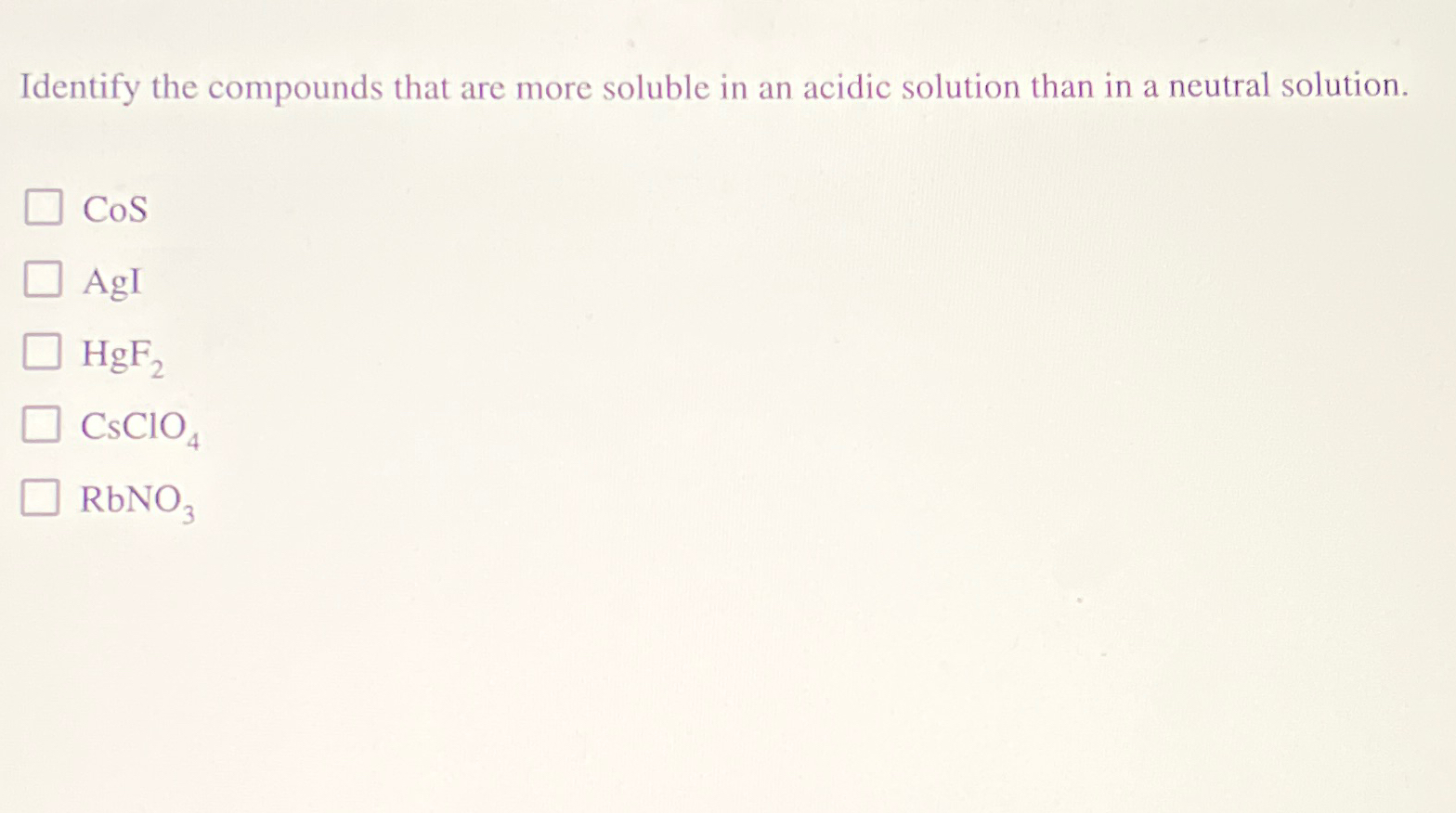 Solved Identify the compounds that are more soluble in an | Chegg.com