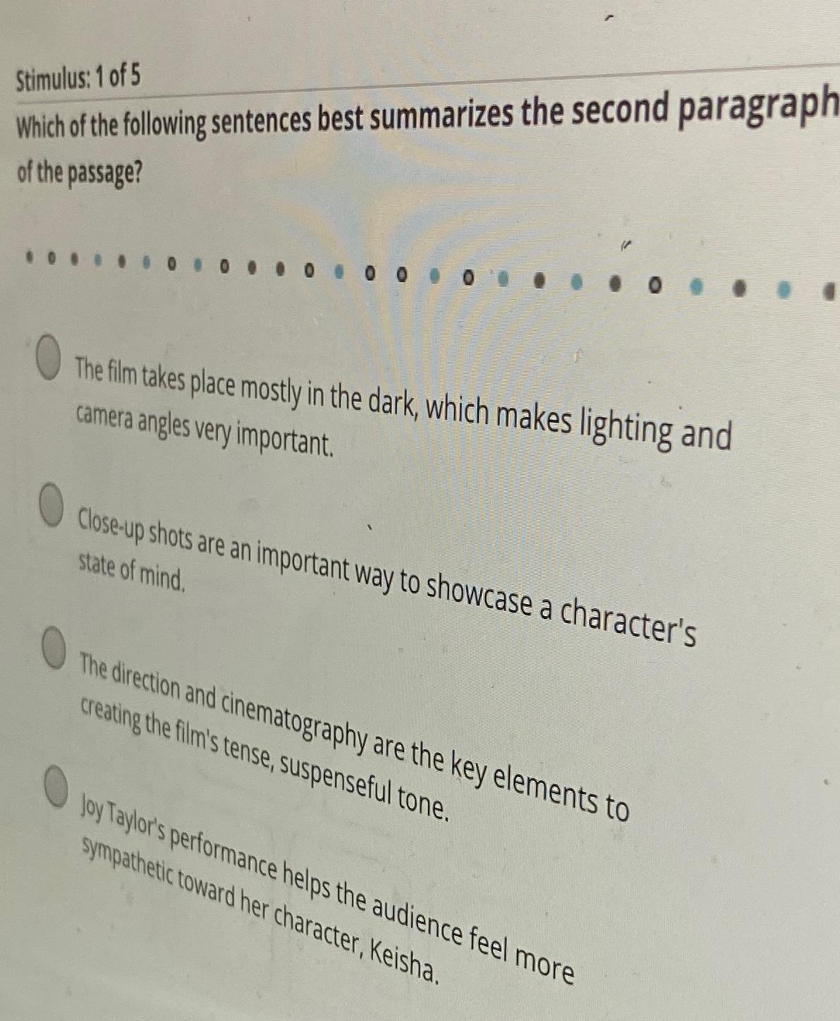 Solved Stimulus: 1 ﻿of 5Which of the following sentences | Chegg.com
