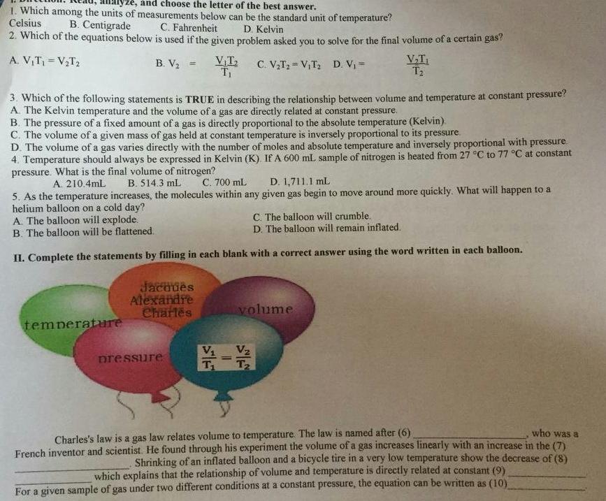 Solved And Choose The Letter Of The Best Answer. 1. Which | Chegg.com