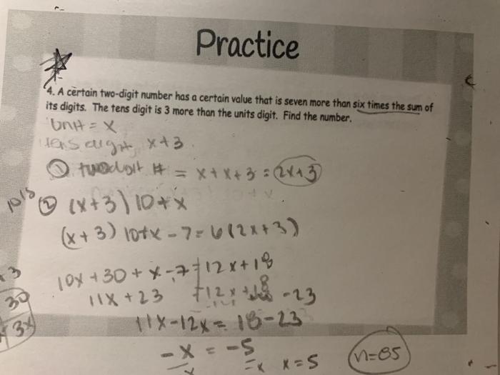 Solved Practice 4. A certain two-digit number has a certain | Chegg.com