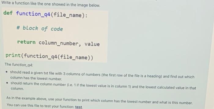 Solved Write a function like the one showed in the image | Chegg.com