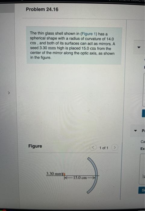 Solved Problem 24.16 The thin glass shell shown in (Figure | Chegg.com