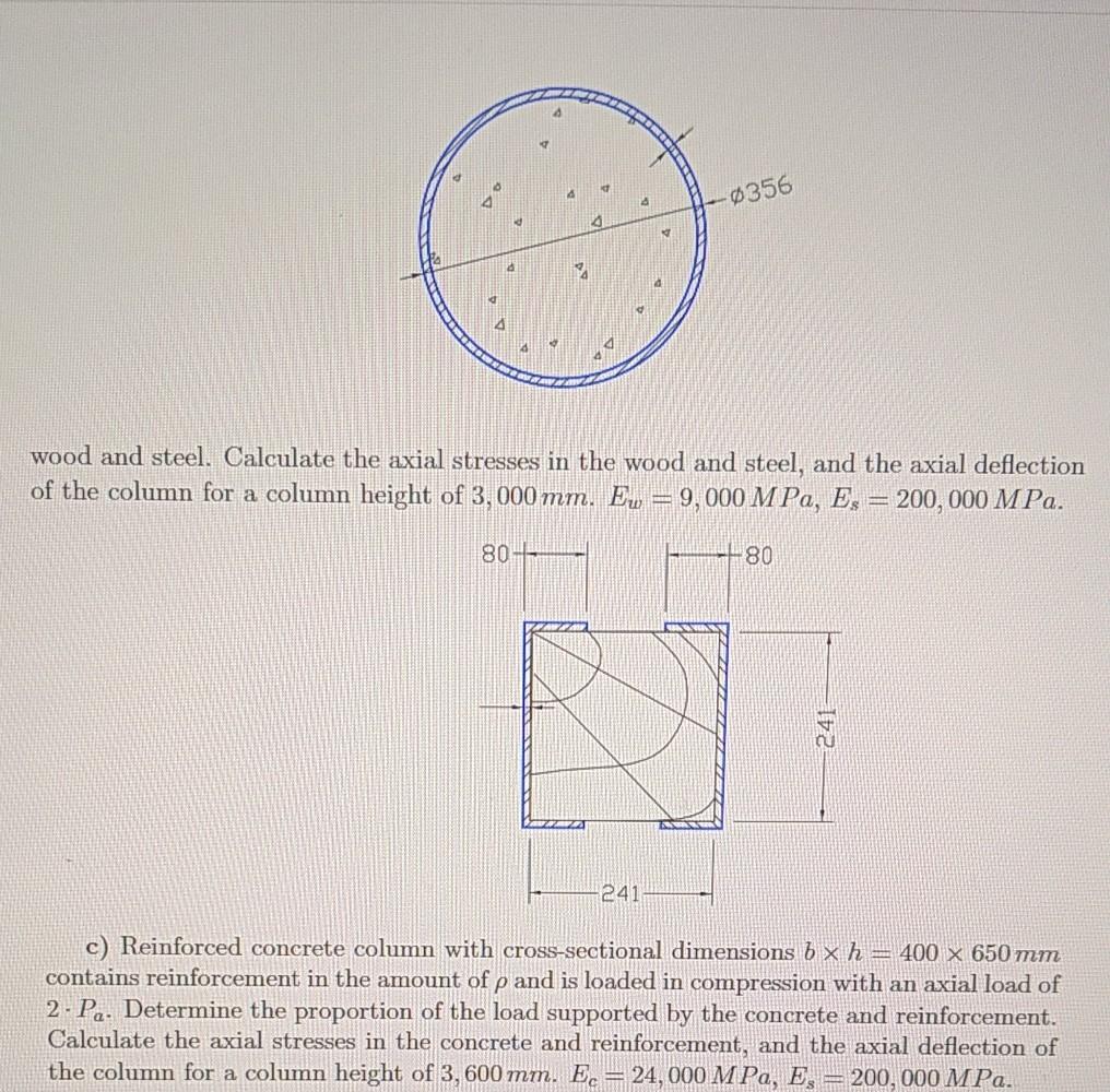 a) A column of round steel section filled with | Chegg.com