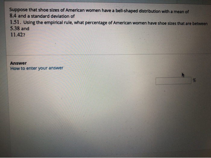 Solved Suppose that shoe sizes of American women have a