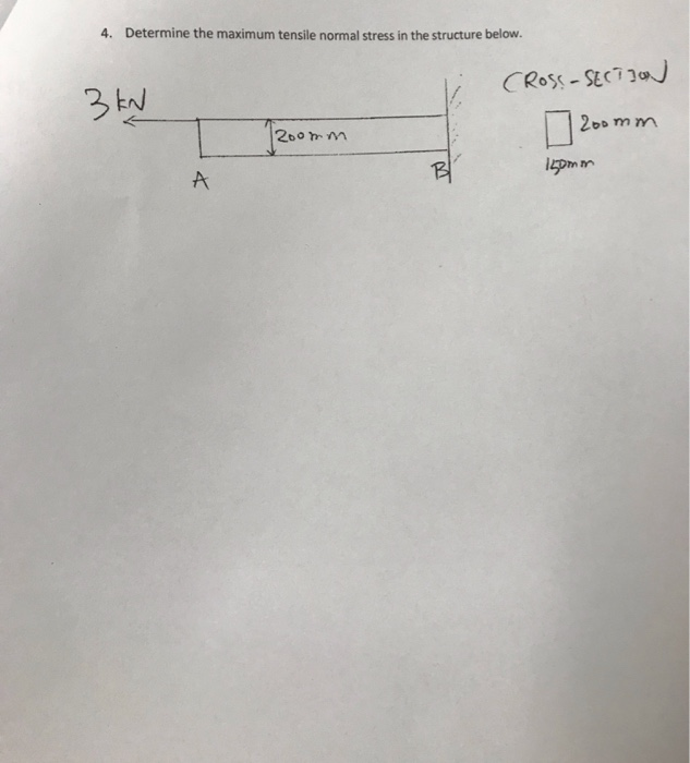 Solved 4. Determine the maximum tensile normal stress in the | Chegg.com