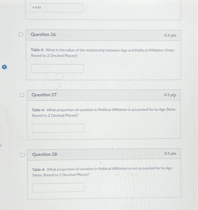 Solved Answer the following Four questions based upon the | Chegg.com
