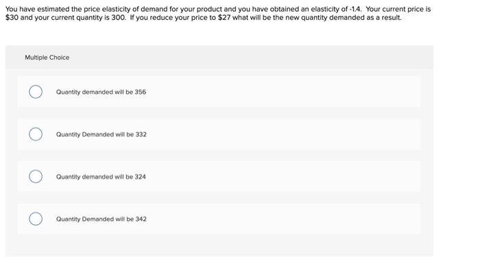 Solved You have estimated the price elasticity of demand for | Chegg.com
