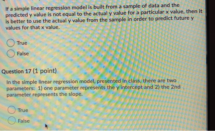 Solved If a simple linear regression model is built from a | Chegg.com