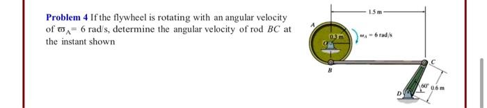 Solved 1.5 m Problem 4 If the flywheel is rotating with an | Chegg.com