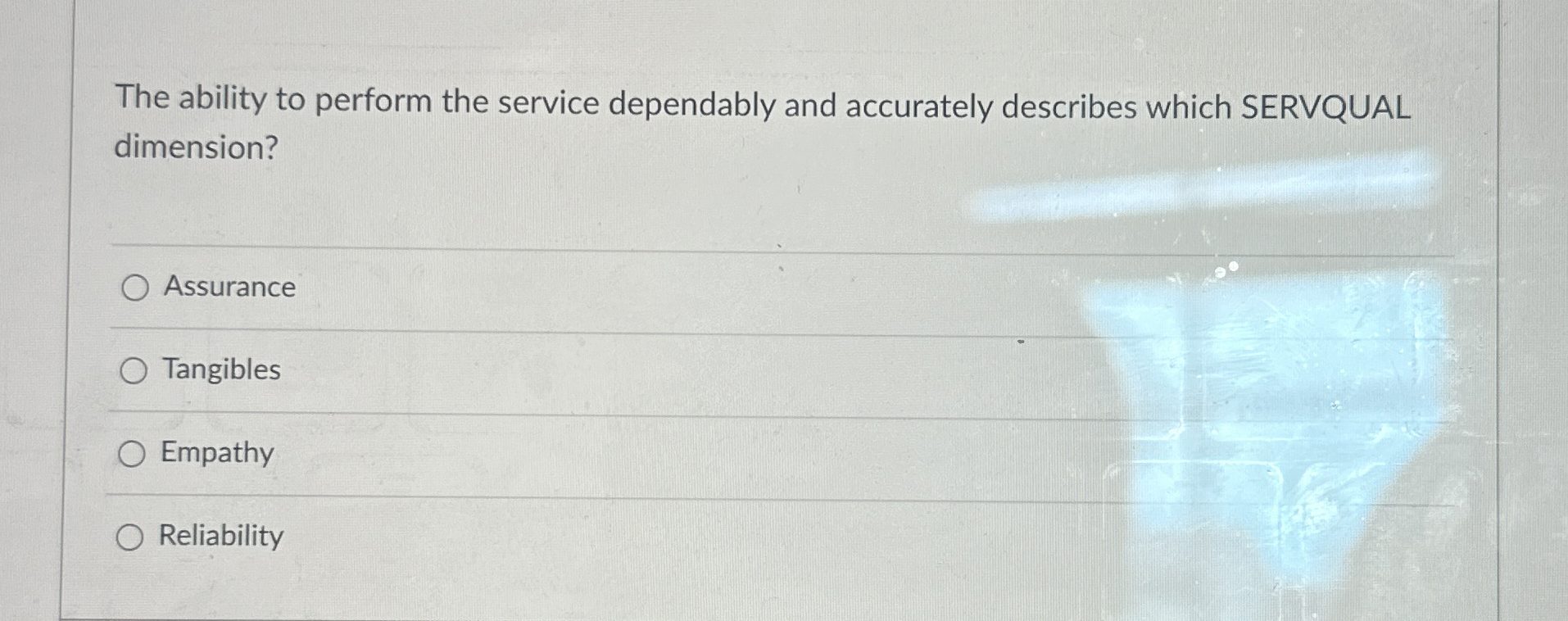 Solved The ability to perform the service dependably and | Chegg.com