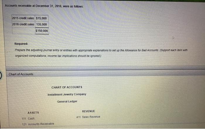 Allowance for Bad Accounts General Journal | Chegg.com