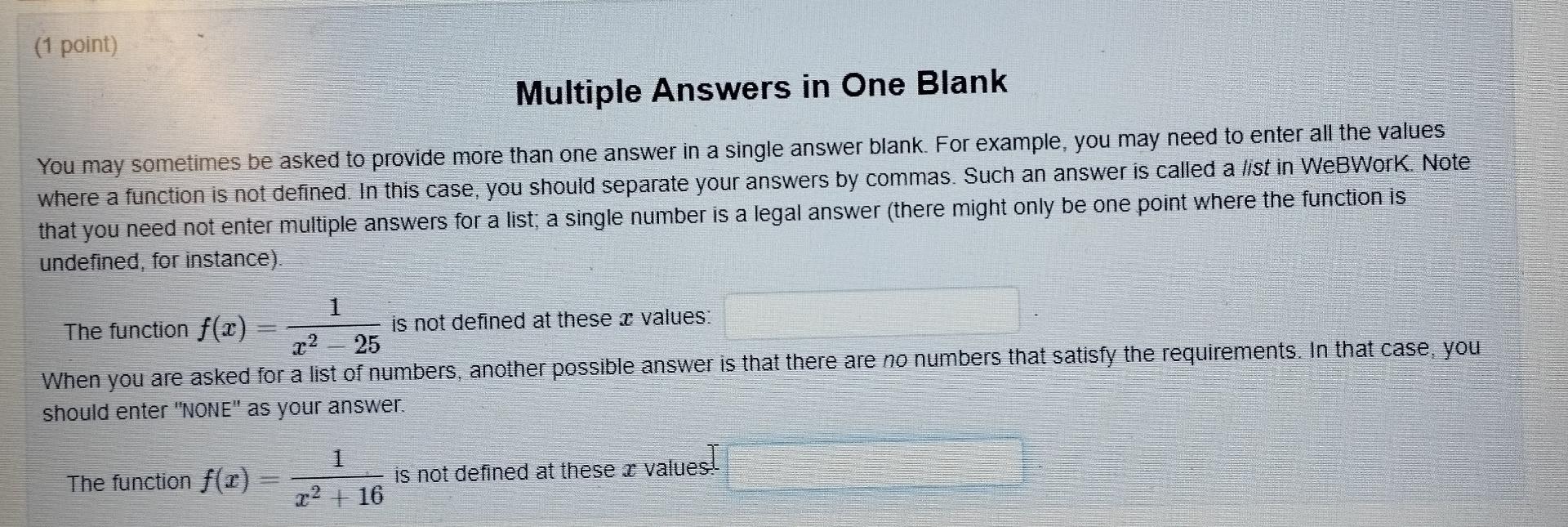 Single Answer Solved You may sometimes be asked to provide more than one | Chegg.com