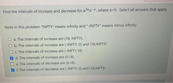 Solved Find the intervals of increase and decrease for | Chegg.com