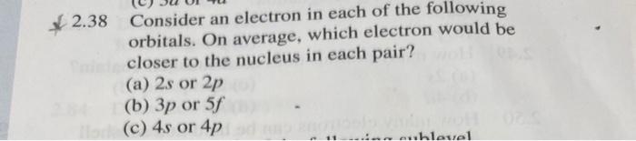 Solved x 2.38 Consider an electron in each of the following | Chegg.com