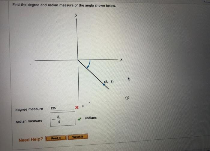 find the radian measure of the angle with the given degree measure