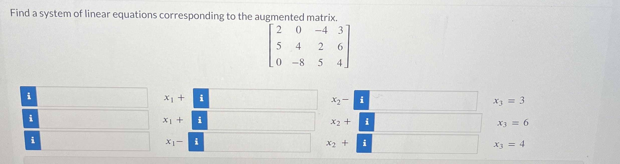 Solved Find a system of linear equations corresponding to | Chegg.com