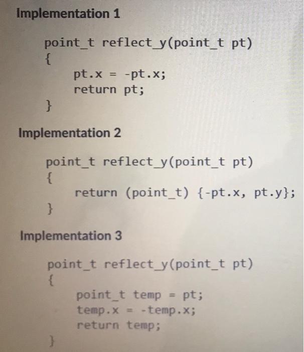 Solved Here are structure declarations that represent points | Chegg.com