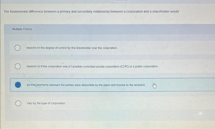 Solved The fundamental difference between a primary and | Chegg.com