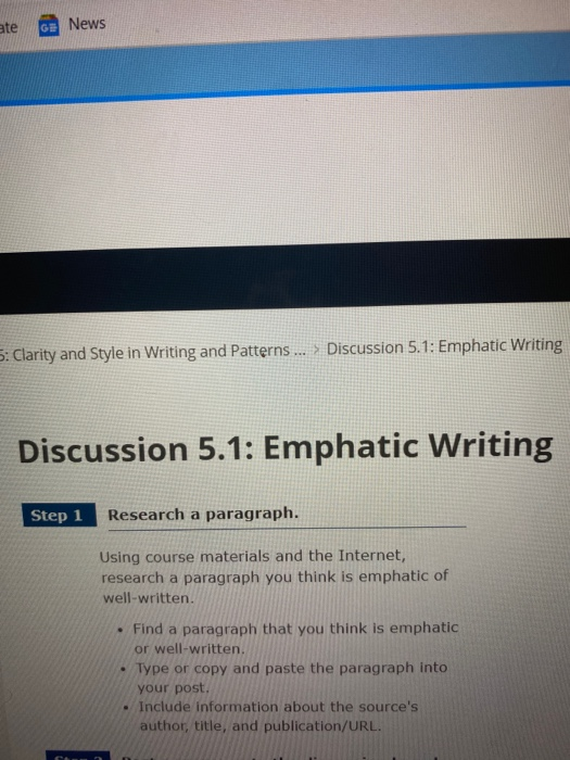 ate Ga News 5: Clarity and Style in Writing and | Chegg.com