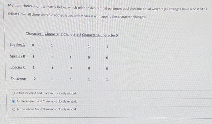 Solved Multiple choice: For the matrix below, which | Chegg.com