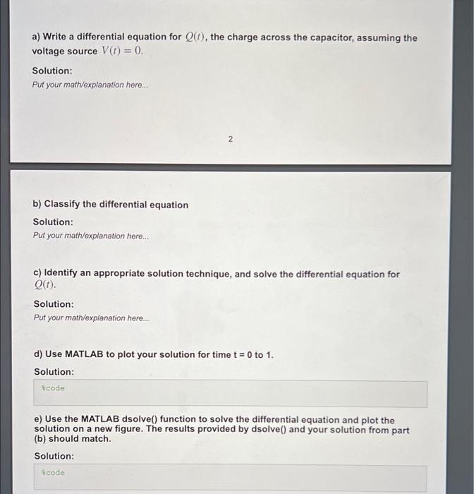 Solved Problem Consider The Rlc Circuit Shown Below Chegg Com