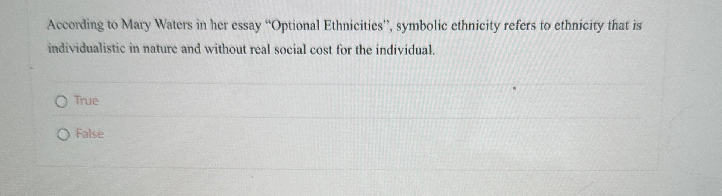 Solved According to Mary Waters in her essay "Optional